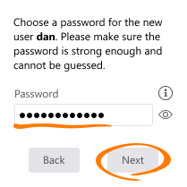 Step 2 - choose your password